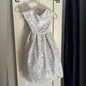 Anthropologie Ivory Patterned Girls Special Occasion Flower Girl Dress size 8